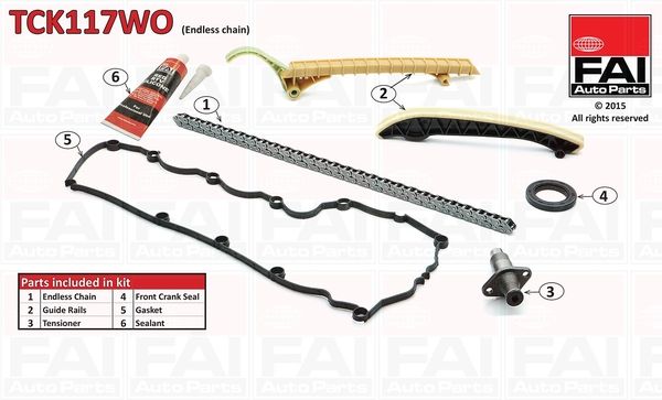 FAI AUTOPARTS pavaros grandinės komplektas TCK117WO